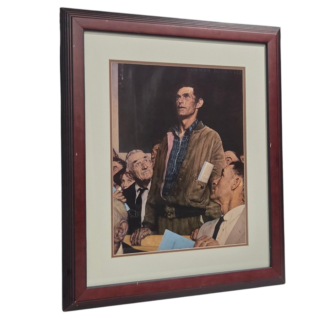 Norman Rockwell FREEDOM OF SPEECH Framed Print 20x17 Possibly‎ Vintage Americana
